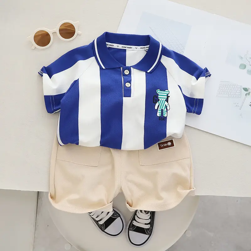 Children Cotton Green Light Shorts Suit Summer — feature 6