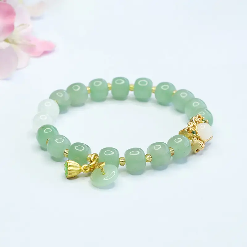 Jade Butterfly Bracelet with Palace Style Pendant - Image 3