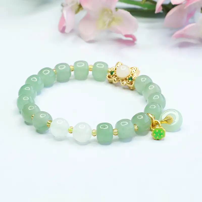 Jade Butterfly Bracelet with Palace Style Pendant - Image 5