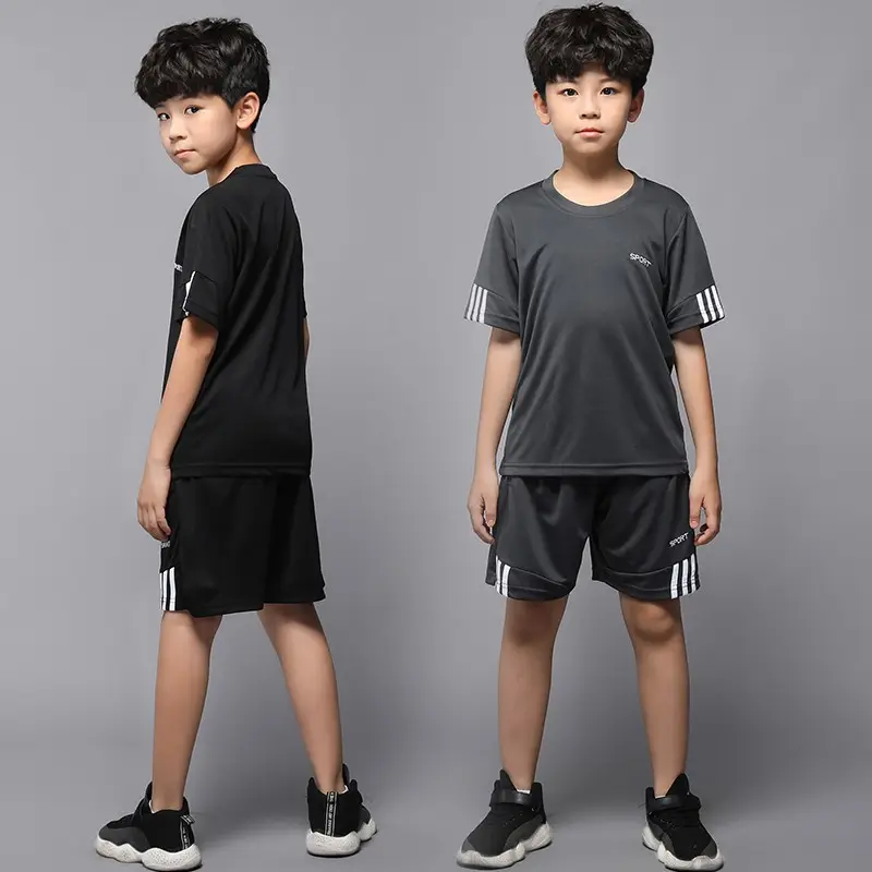 Kids Badminton Shirt & Shorts Set Gray Boys - Image 9