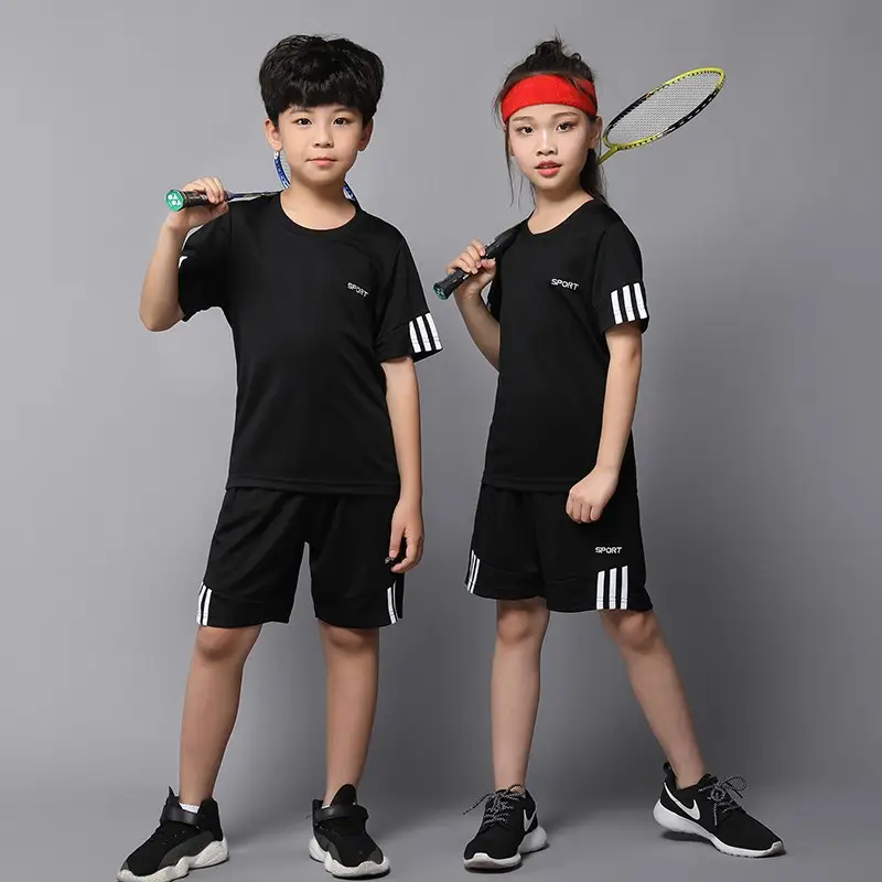 Kids Badminton Shirt & Shorts Set Gray Boys - Image 10
