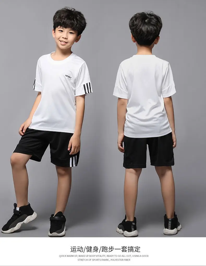 Kids Badminton Shirt & Shorts Set Gray Boys — feature 18