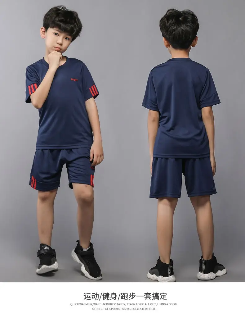 Kids Badminton Shirt & Shorts Set Gray Boys — feature 25