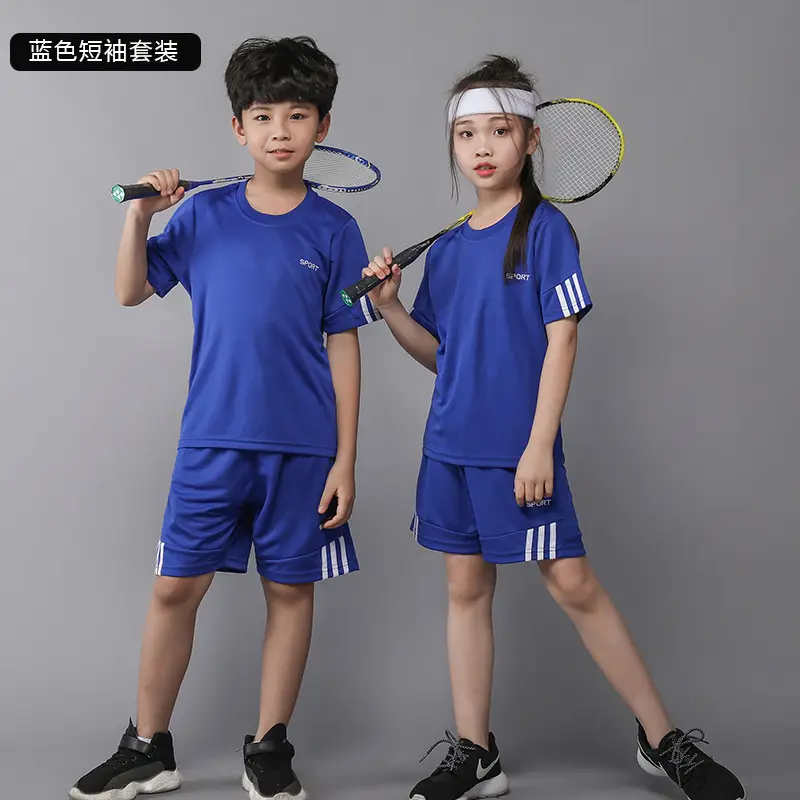 Kids Badminton Shirt & Shorts Set Gray Boys - Image 3