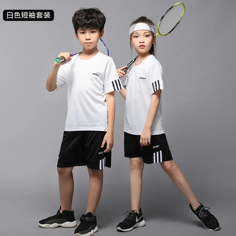 Kids Badminton Shirt & Shorts Set Gray Boys - Image 4