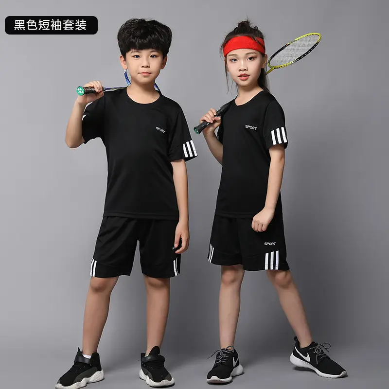 Kids Badminton Shirt & Shorts Set Gray Boys - Image 6