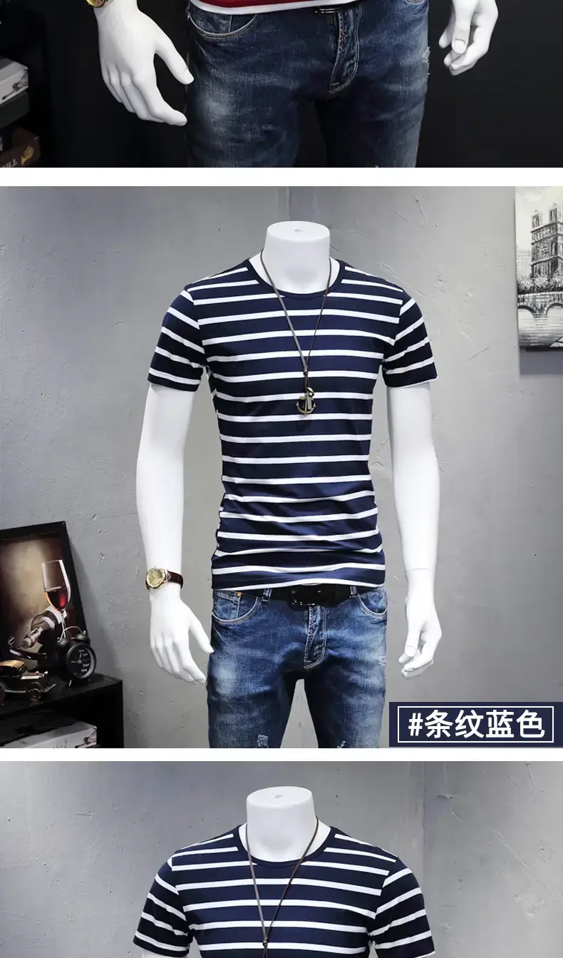 Men White Camo Striped T-Shirt XL to 4XL — feature 13
