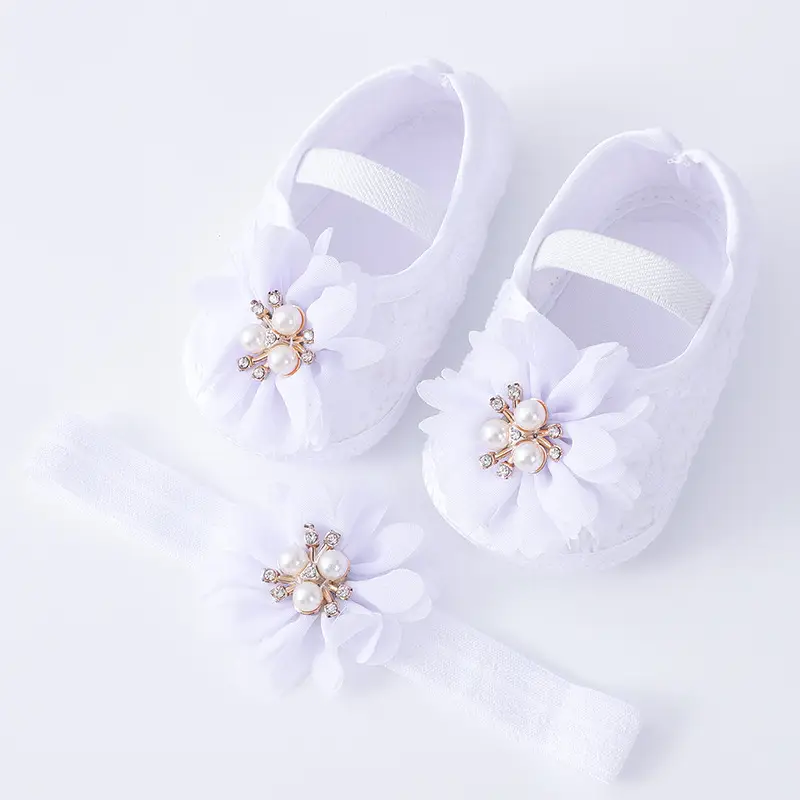 Red Pearl Flower Toddler Shoes 0-1Yr Soft Bottom — feature 11