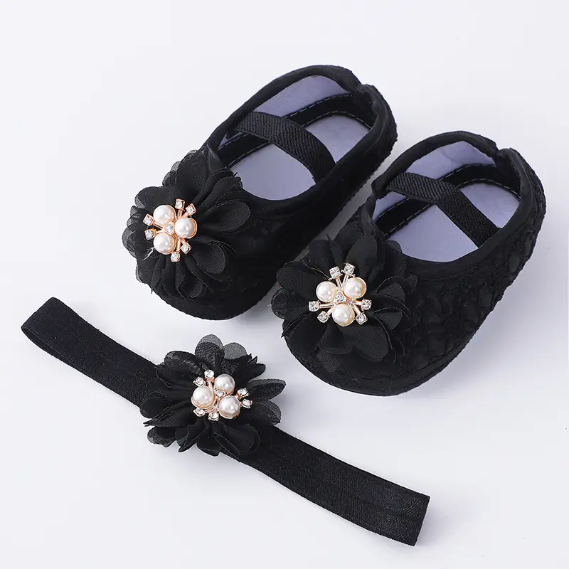 Red Pearl Flower Toddler Shoes 0-1Yr Soft Bottom — feature 7
