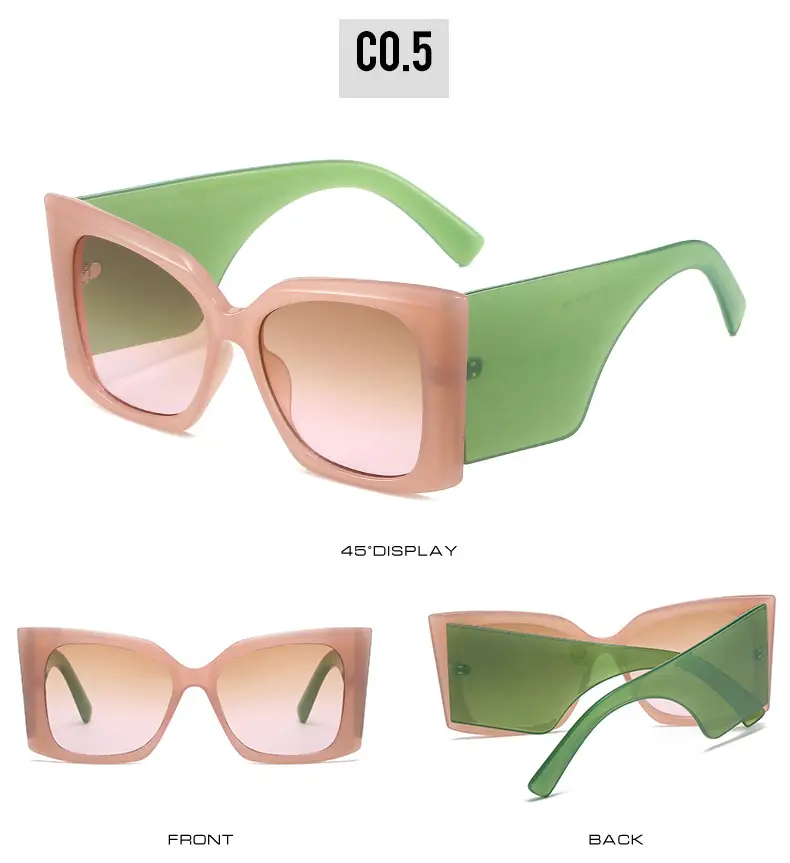 Women Camo Sunglasses Wide Leg Large Frame European American Style — feature 11
