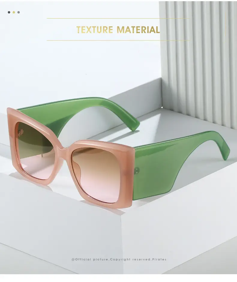 Women Camo Sunglasses Wide Leg Large Frame European American Style — feature 2