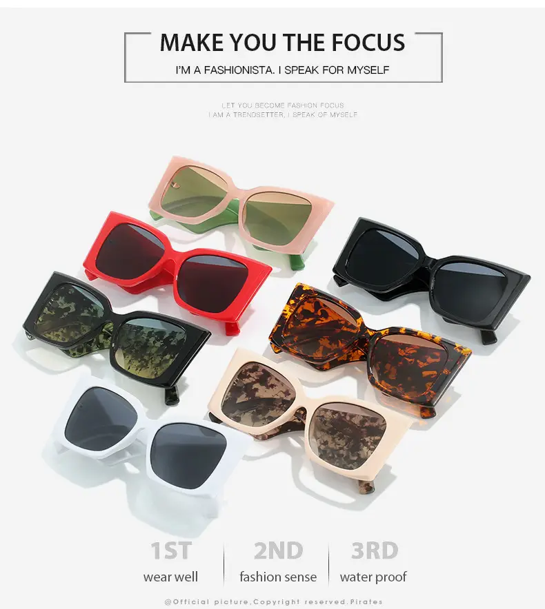 Women Camo Sunglasses Wide Leg Large Frame European American Style — feature 3