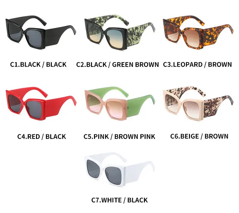 Women Camo Sunglasses Wide Leg Large Frame European American Style — feature 6