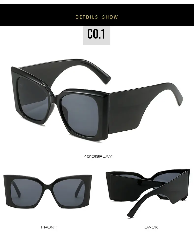 Women Camo Sunglasses Wide Leg Large Frame European American Style — feature 7