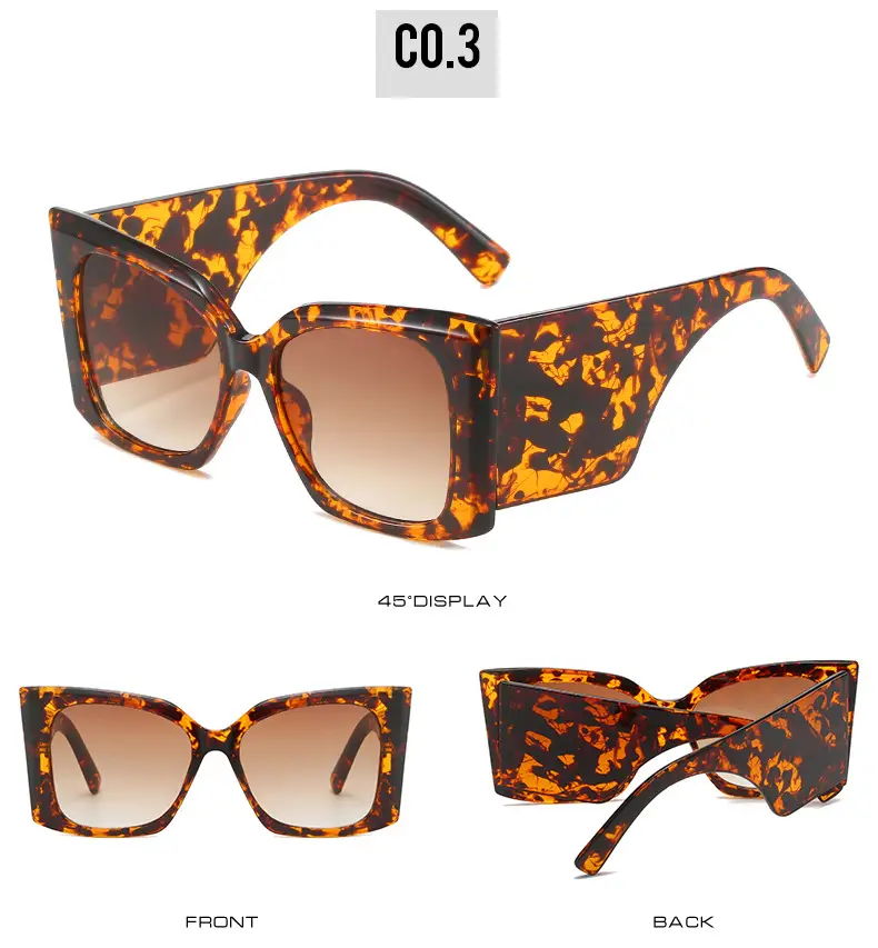Women Camo Sunglasses Wide Leg Large Frame European American Style — feature 9