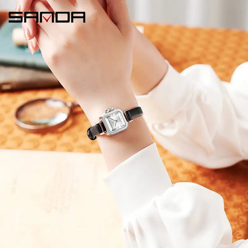 Sanda Women's Square Quartz Waterproof Belt Watch - Image 9