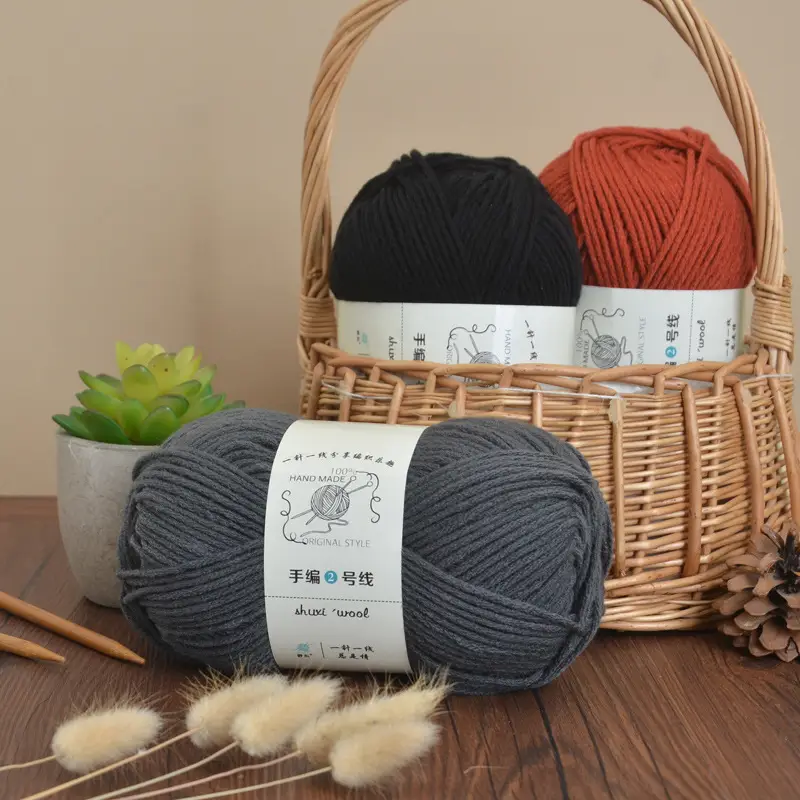 6 Strands of Milk Cotton Wool Ball Medium Thick Thread Ball Wholesale Hat Scarf Crochet Slippers Hand Knitting Material Package