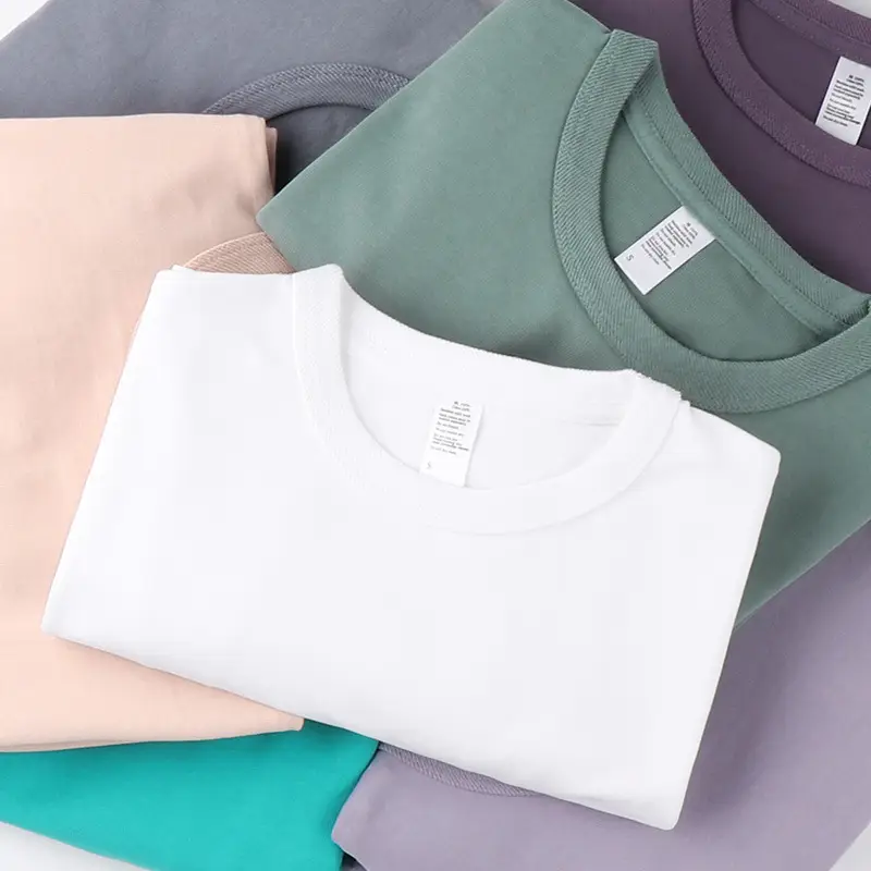 300g Xinjiang Cotton Grey T-Shirt Short Sleeve - Image 10