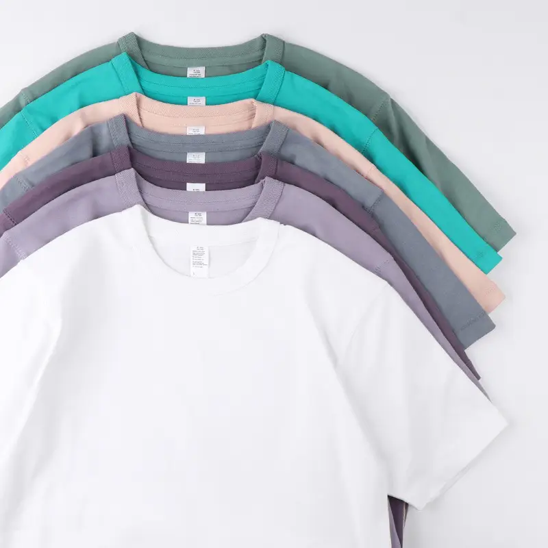 300g Xinjiang Cotton Grey T-Shirt Short Sleeve - Image 11