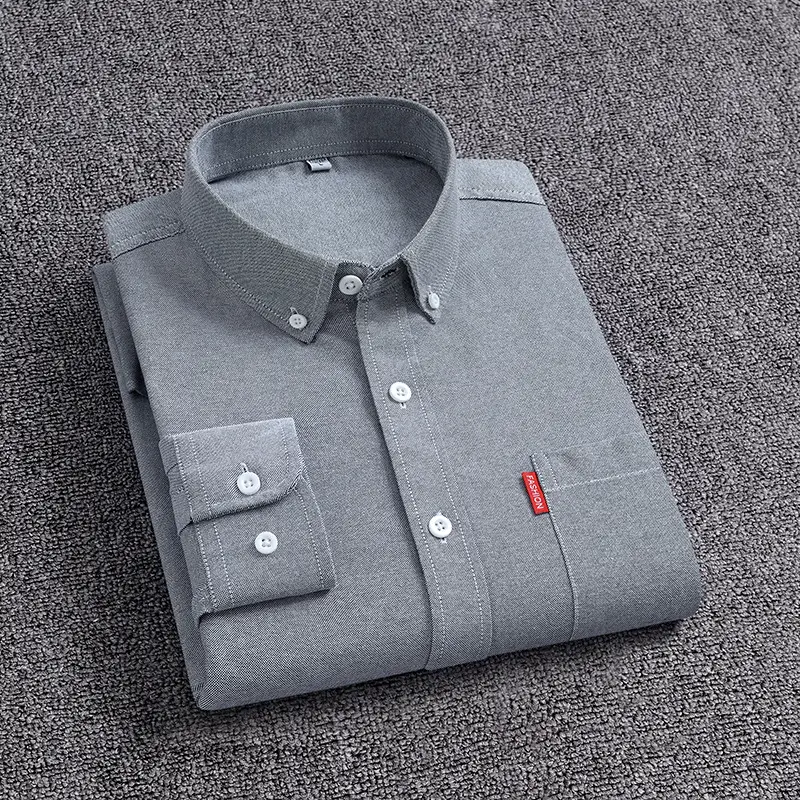 Men's Light Blue Oxford Shirt 2025 All Cotton Oxford Spinning - Image 11