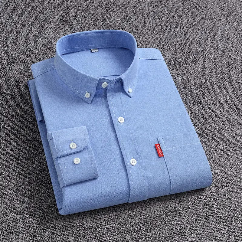 Men's Light Blue Oxford Shirt 2025 All Cotton Oxford Spinning - Image 16