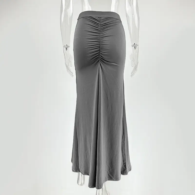 2025 Women's Hip Pleated Skirt Peach Black High Waist — feature 11