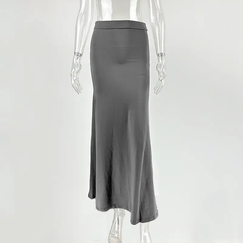 2025 Women's Hip Pleated Skirt Peach Black High Waist
