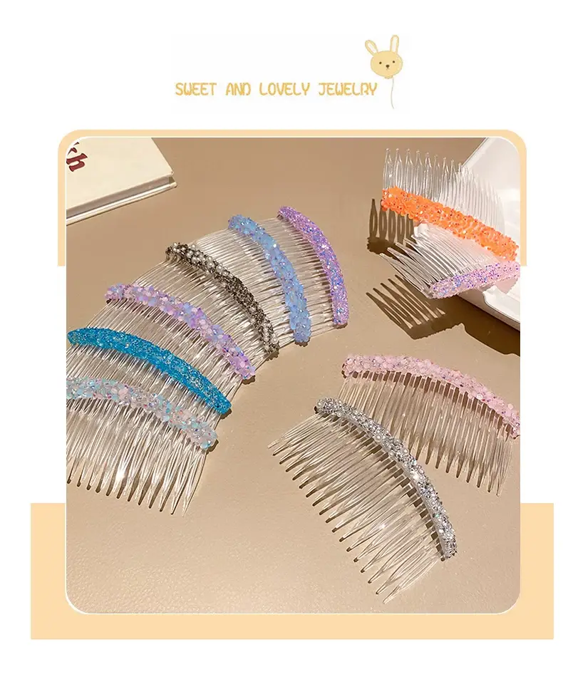Transparent Hair Comb with Pearl & Diamond Design for Girls — feature 3