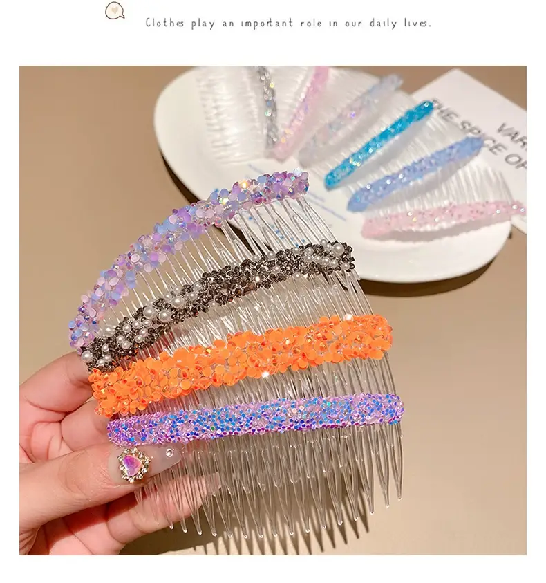 Transparent Hair Comb with Pearl & Diamond Design for Girls — feature 5