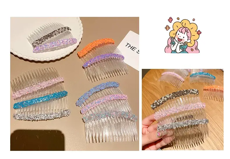 Transparent Hair Comb with Pearl & Diamond Design for Girls — feature 6