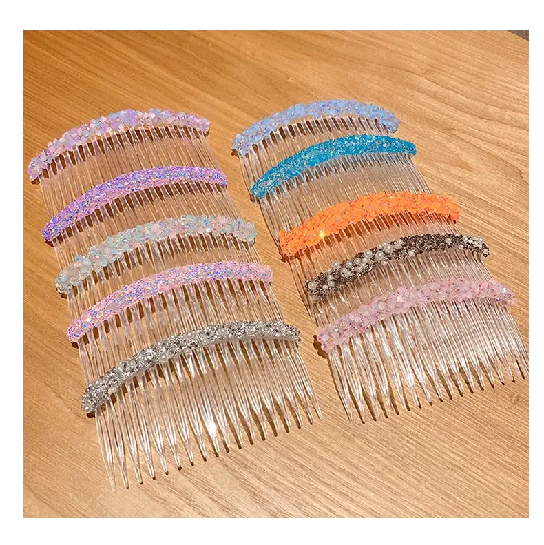 Transparent Hair Comb with Pearl & Diamond Design for Girls — feature 7
