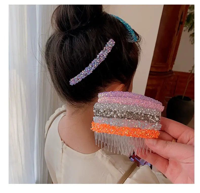 Transparent Hair Comb with Pearl & Diamond Design for Girls — feature 8