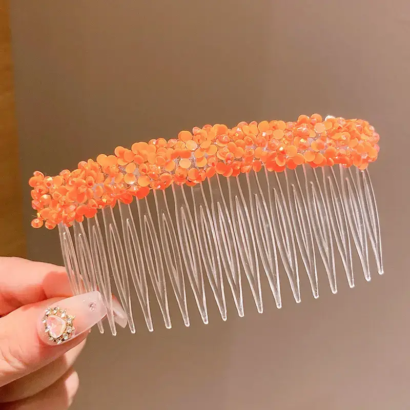 Transparent Hair Comb with Pearl & Diamond Design for Girls - Image 10