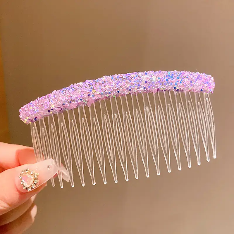 Transparent Hair Comb with Pearl & Diamond Design for Girls - Image 5