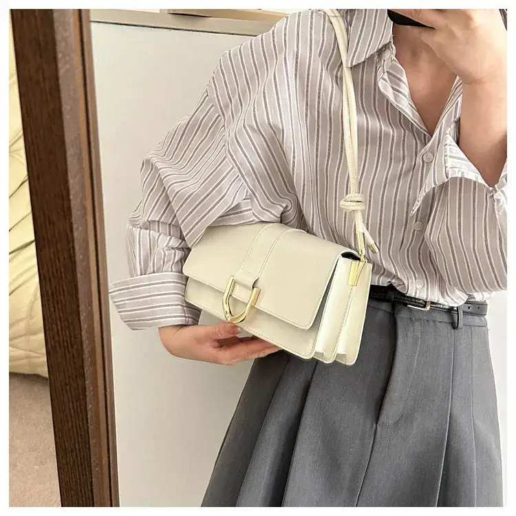 Women's 1-Shoulder Underarm Bag White Satchel Style — feature 30