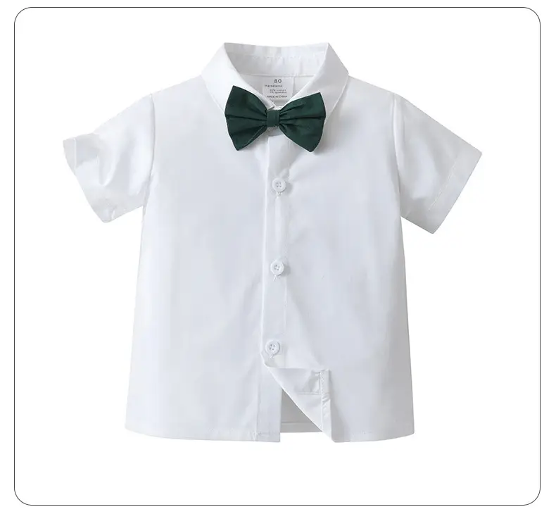 Cross-Border Baby Boys Short Sleeve Overalls Set Red White — feature 21
