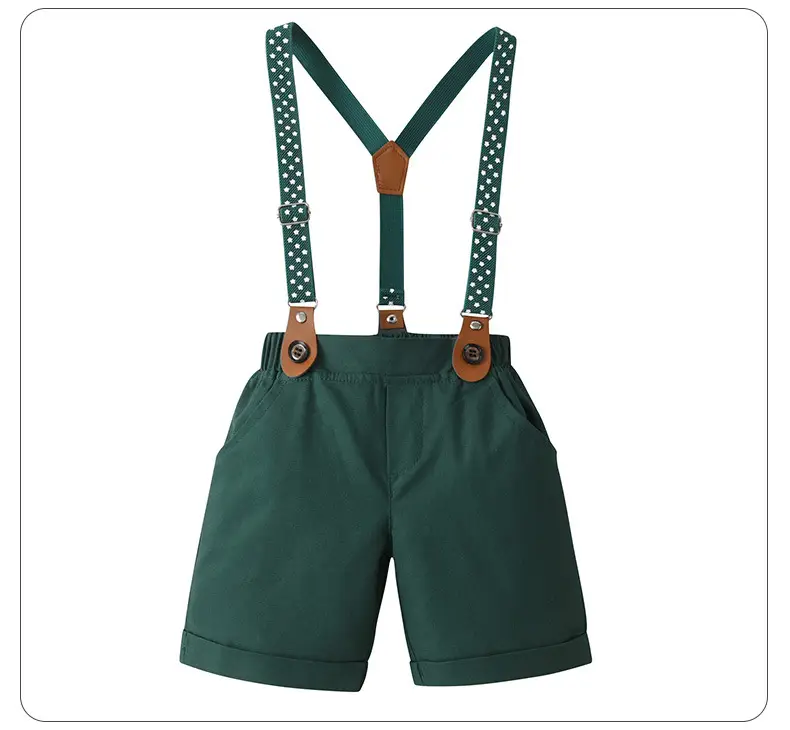 Cross-Border Baby Boys Short Sleeve Overalls Set Red White — feature 22