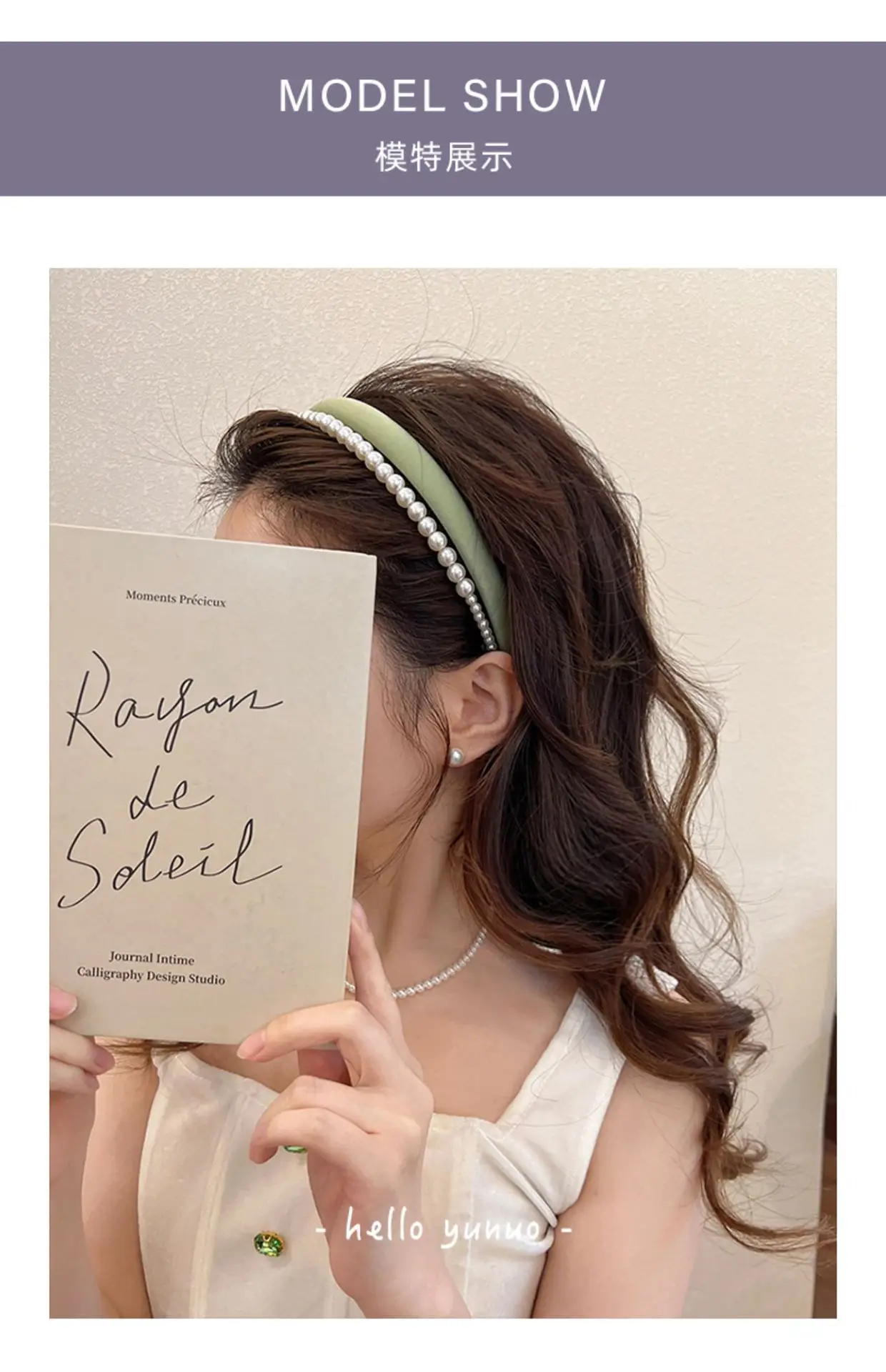 Pearl High Skull Headband for Women Black — feature 1