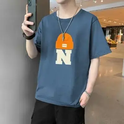 Men's Blue N Logo Short Sleeve T-Shirt - Image 10
