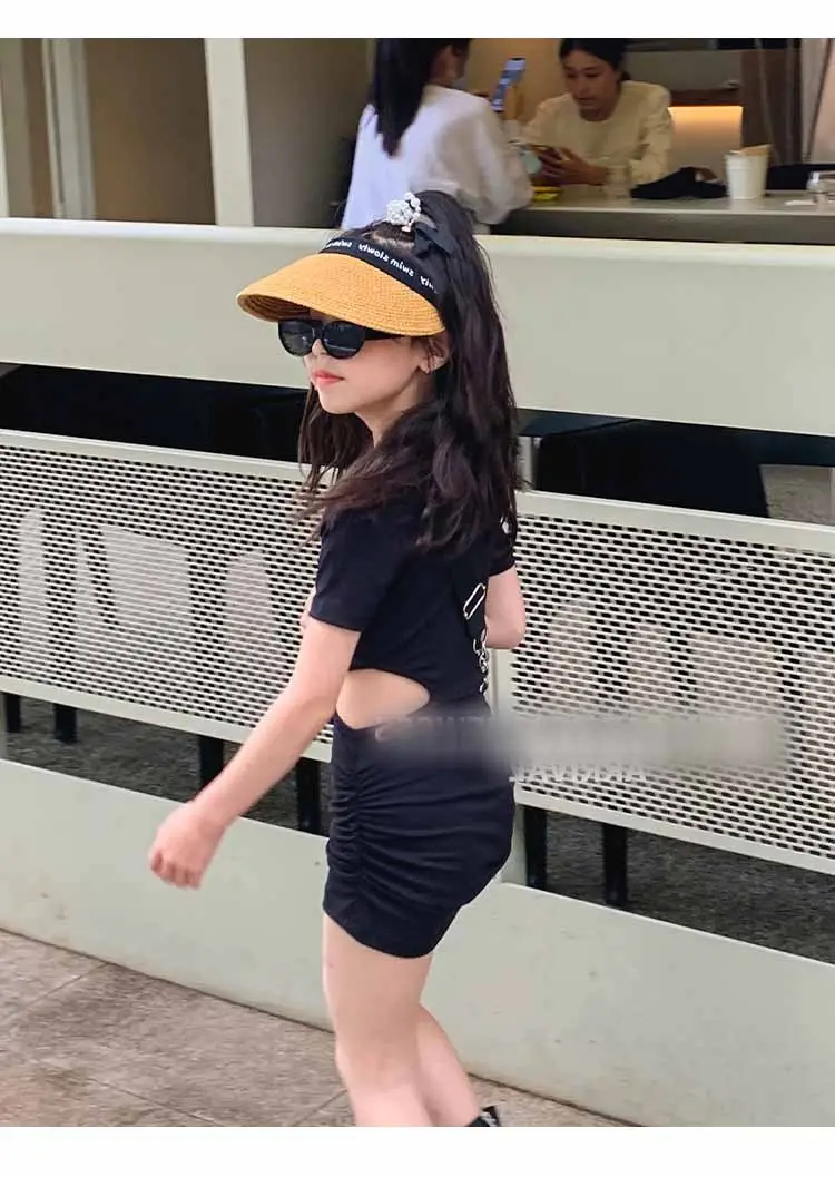 Girls Orange & Black Slim Shorts Set Summer 3-8Yrs — feature 18