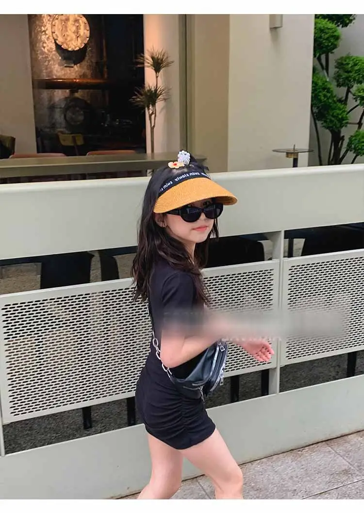 Girls Orange & Black Slim Shorts Set Summer 3-8Yrs — feature 19