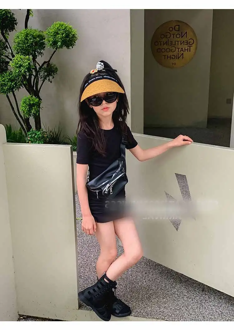 Girls Orange & Black Slim Shorts Set Summer 3-8Yrs — feature 7