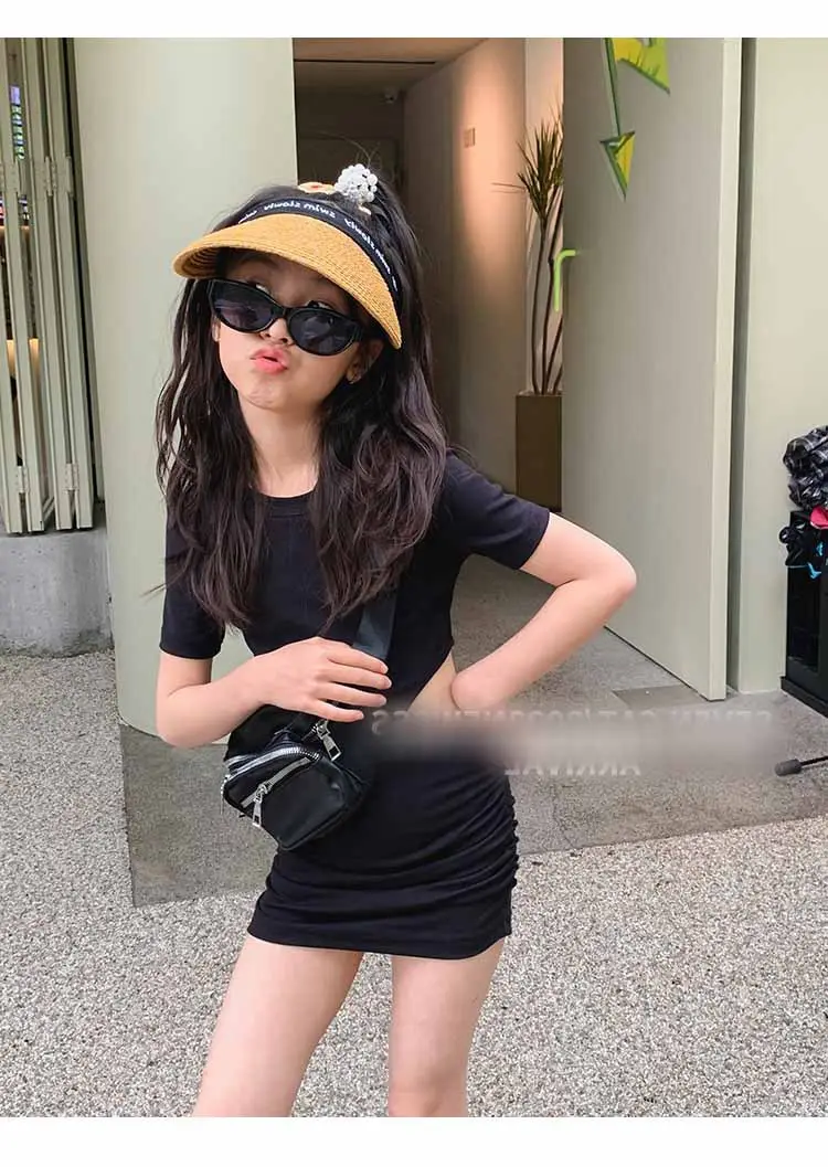 Girls Orange & Black Slim Shorts Set Summer 3-8Yrs — feature 8