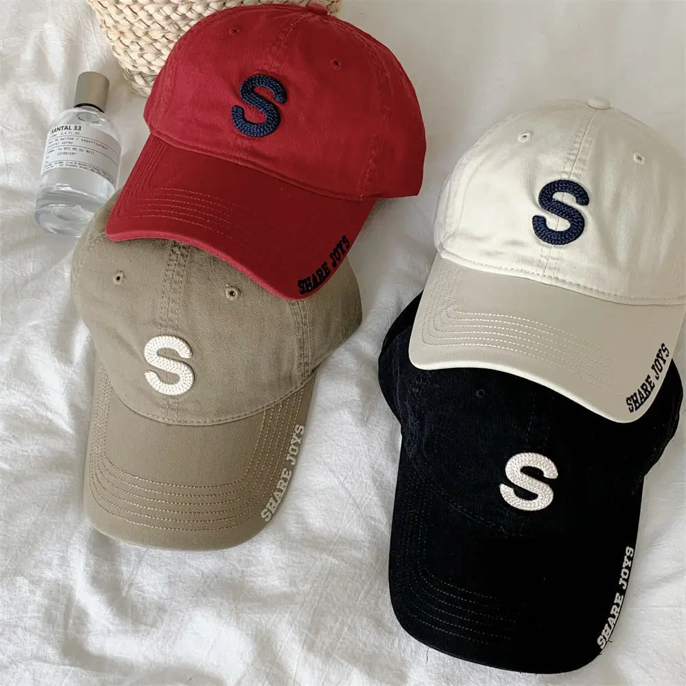 Red S-Letter Baseball Cap Women Men Sunshade Cap - Image 11