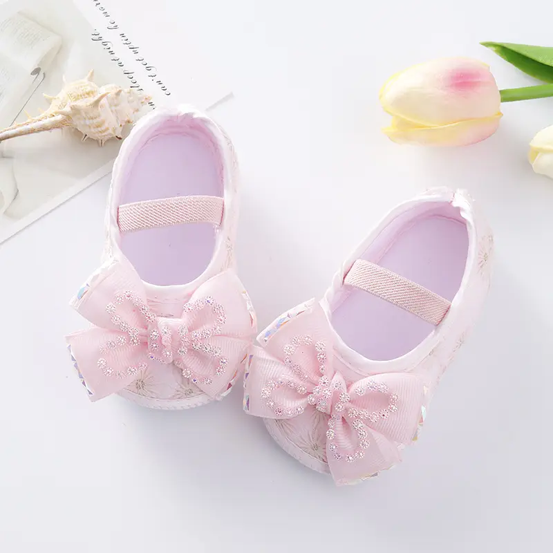 New Baby Shoes Yellow Bow 0-1 Year Old — feature 4