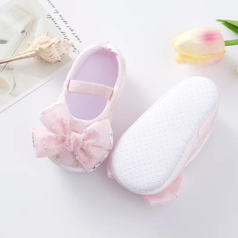 New Baby Shoes Yellow Bow 0-1 Year Old — feature 5