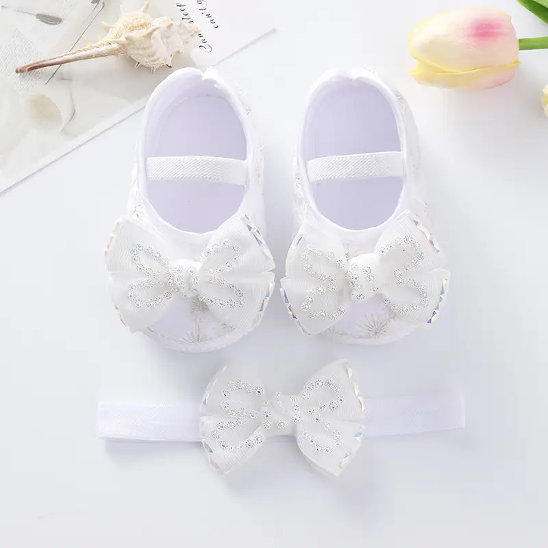 New Baby Shoes Yellow Bow 0-1 Year Old
