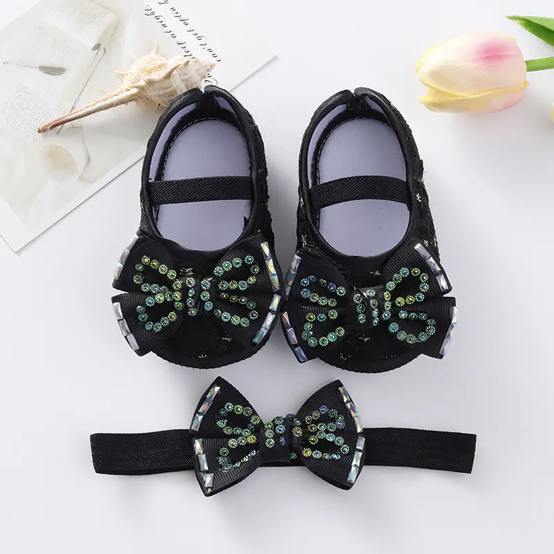 New Baby Shoes Yellow Bow 0-1 Year Old