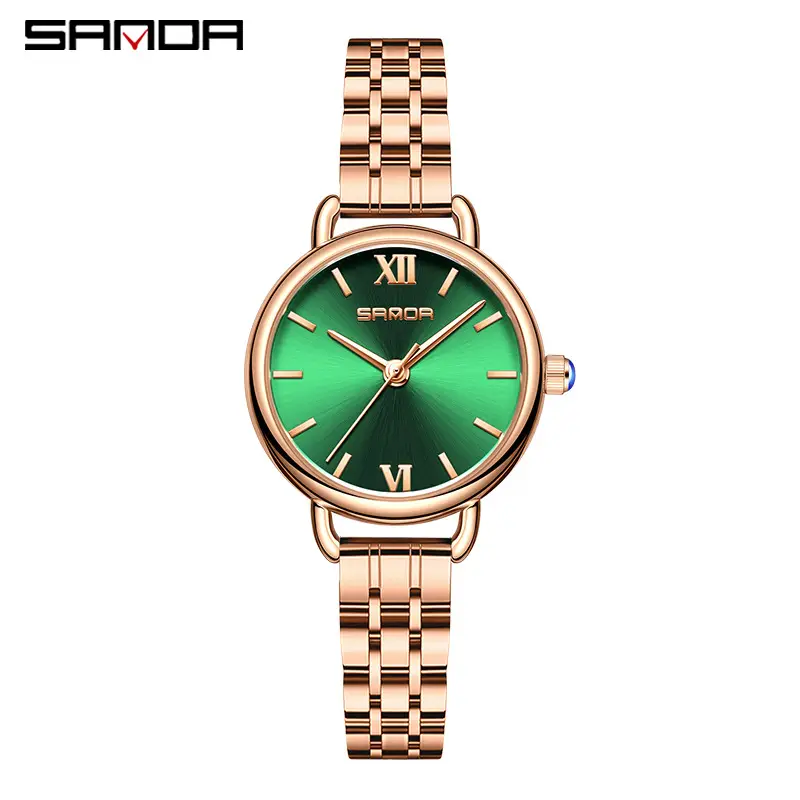 Sanda Women's Quartz Watch with Roman Numeral & Brown Leather Strap - Image 7