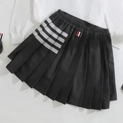 Girls Pleated High Waist Skirt Spring Autumn College Style — feature 3
